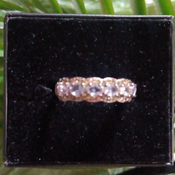 SaphireTanzanite Eternity Ring Chanel Set Golden Saphires - Picture 3 of 9